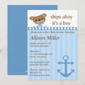 Scheepvaart Ahoy Nautical Boy Baby shower Kaart (Voorkant / Achterkant)