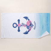 Scheepvaart-ankerankerillustratie Strandlaken (Voorkant)