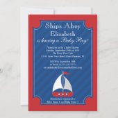 Scheepvaart Baby shower Ahoy Nautical Sailboot Boy Kaart (Voorkant)