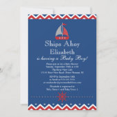 Scheepvaart Baby shower Ahoy Nautical Sailboot Boy Kaart (Voorkant)