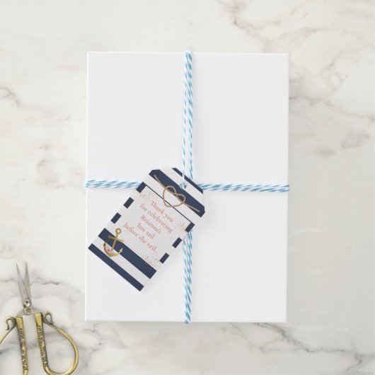 Scheepvaart Bruidsfeest Cadeaulabel (Met Touw)