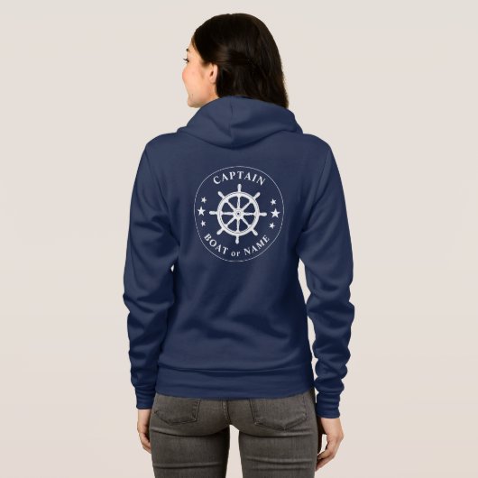 Scheepvaart een schip met een helmwielsterrenkapit hoodie (Achterkant volledig)