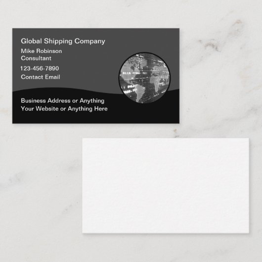 Scheepvaart en goederenlogistiek visitekaartje (Voorkant / Achterkant)