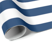 Scheepvaart, Gouden schelpen Marineblauwe strepen Cadeaupapier (Rol Hoek)