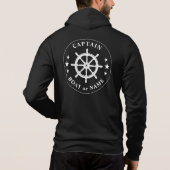 Scheepvaart Helm Wheel Stars Kapitein of Boat Name Hoodie (Achterkant)