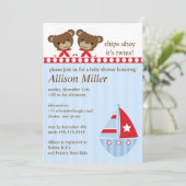 Scheepvaart Het is TWIN's Baby shower Kaart (Staand voorkant)