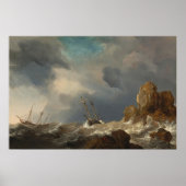 Scheepvaart in een Gale, Marine Poster (Voorkant)