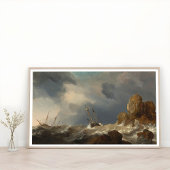 Scheepvaart in een Gale, Marine Poster