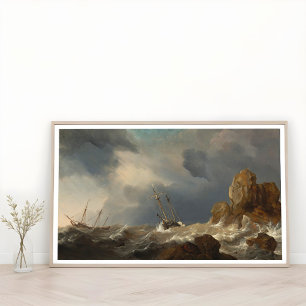 Scheepvaart in een Gale, Marine Poster