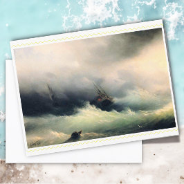 Scheepvaart in een Storm, Ivan Constantinovich Aiv Briefkaart