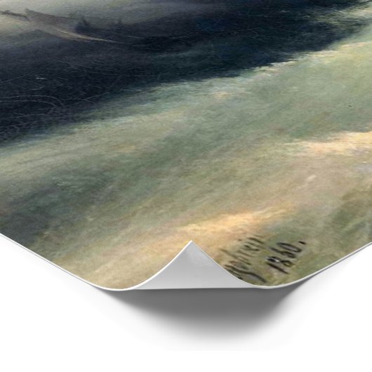 Scheepvaart in een Storm, Ivan Constantinovich Aiv Poster (Hoek)