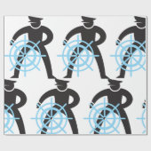 Scheepvaart kapitein bij de helm cadeaupapier (Vlak)