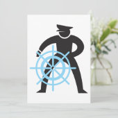 Scheepvaart kapitein bij de helm kaart (Staand voorkant)