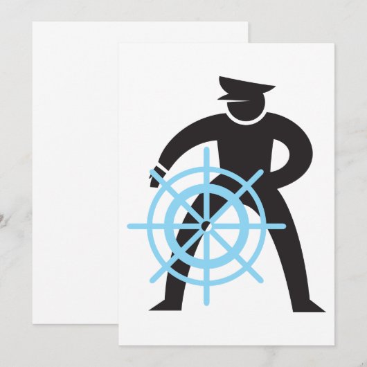 Scheepvaart kapitein bij de helm kaart (Voorkant / Achterkant)