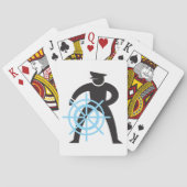Scheepvaart kapitein bij de helm pokerkaarten (Achterkant)