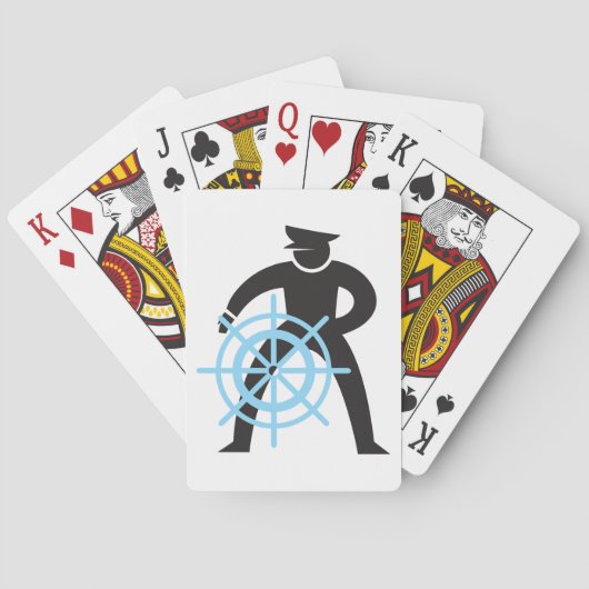 Scheepvaart kapitein bij de helm pokerkaarten (Achterkant)