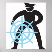 Scheepvaart kapitein bij de helm poster (Voorkant)