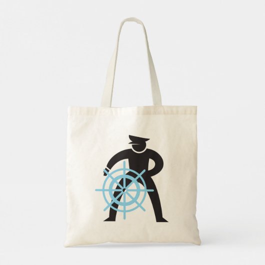 Scheepvaart kapitein bij de helm tote bag (Achterkant)