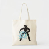 Scheepvaart kapitein bij de helm tote bag (Voorkant)