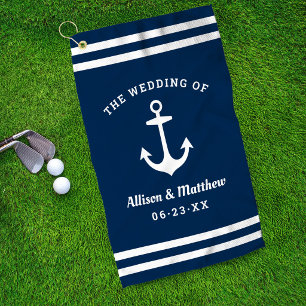 Scheepvaart Marine Anker Trouw Monogram Golfhanddoek