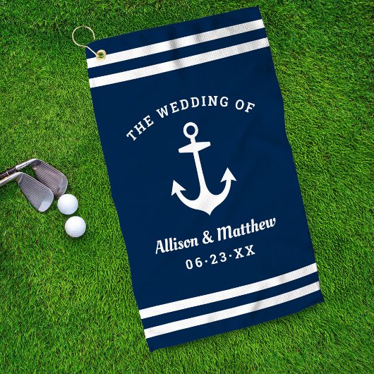 Scheepvaart Marine Anker Trouw Monogram Golfhanddoek
