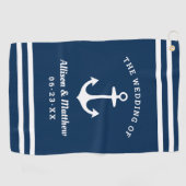 Scheepvaart Marine Anker Trouw Monogram Golfhanddoek (Horizontaal)