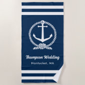 Scheepvaart Marine Anker Trouw Monogram Strandlaken (Voorkant)