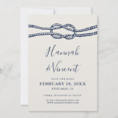 Scheepvaart Marine Knoop Save the Date Kaart (Voorkant)
