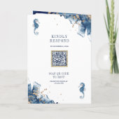 Scheepvaart Marine Monogram Et-teken QR-code Huwel (Achterkant)