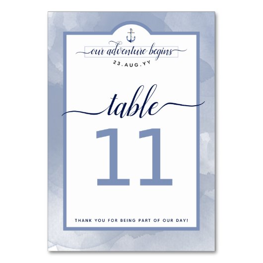 #Scheepvaart Marine Staalblauw Aquarel Trouwfeest Kaart (Voorkant)