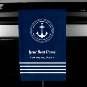 Scheepvaart Marine Touw Anker Aangepaste Boot Naam Handdoek