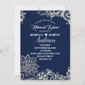 scheepvaart marineblauwe huwelijksrepetitie diner kaart (Voorkant)