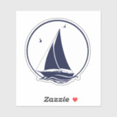 Scheepvaart marineblauwe silhouet zeilboot/zeilen sticker (Vel)