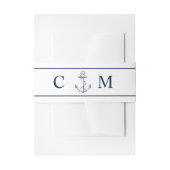 Scheepvaart Monogram Marine Anker Bruiloft Uitnodigingen Wikkel (Voorkant Voorbeeld)