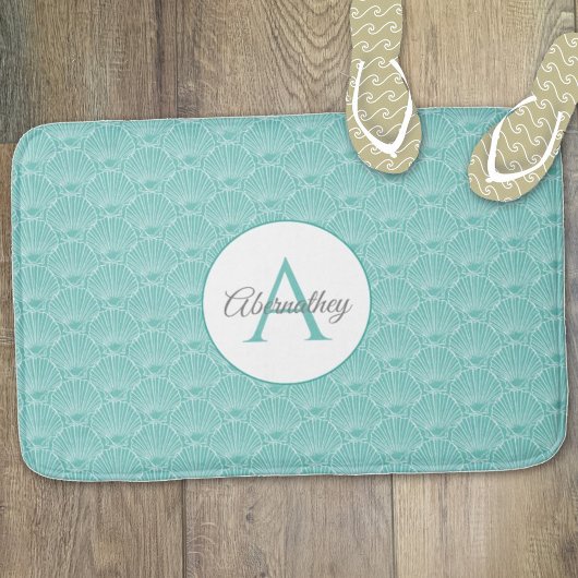 Scheepvaart Monogram Witte Schelp Patroon Strandhu Badmat