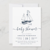  scheepvaart Nautical Baby shower Invitation Kaart (Voorkant)