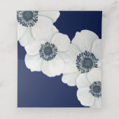 #Scheepvaart Navy Blauwe & Witte Anemoon Bruiloft Plaatskaartje (Binnenkant ongevouwen)