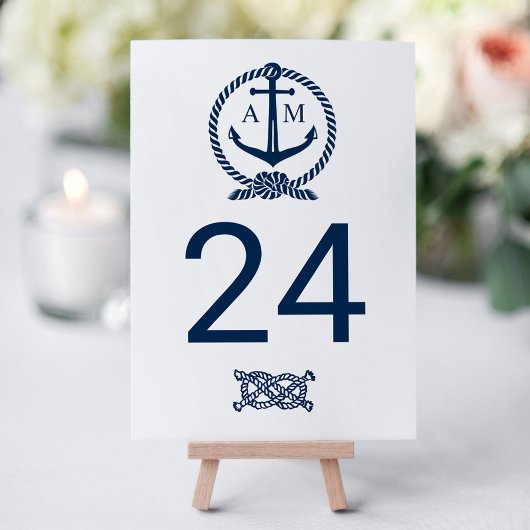 Scheepvaart Navy Blauwe Witte Anker Monogram Bruil Kaart