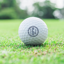 Scheepvaart Navy Touw Drie Initiaal Monogram Golfballen