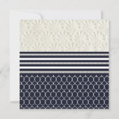 Scheepvaart Navy & Witte Elegante Strand Bruiloft Kaart (Achterkant)