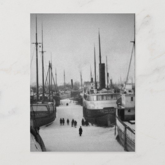 Scheepvaart op de Belle Marine City Michigan Briefkaart (Voorkant)