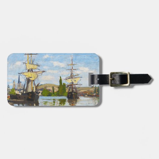 Scheepvaart op de Seine in Rouen Claude Monet Bagagelabel (Voorkant horizontaal)