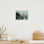 Scheepvaart op een Chinese rivier Poster (Keuken)
