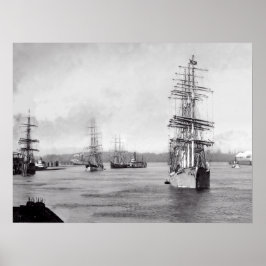 Scheepvaart op Portland Oregon Poster