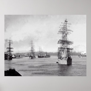 Scheepvaart op Portland Oregon Poster