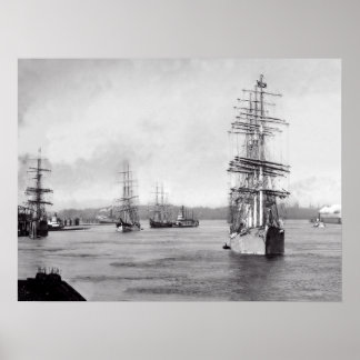 Scheepvaart op Portland Oregon Poster