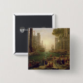 Scheepvaart van St. Paula Romana in Ostia, 1637-39 Vierkante Button 5,1 Cm (Voorkant /achterkant)