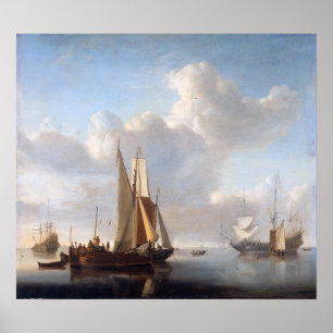 Scheepvaart vóór de kust poster