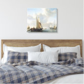 Scheepvaart vóór de kust, Willem van de Velde (II) Canvas Afdruk (Insitu (Slaapkamer))
