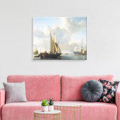 Scheepvaart vóór de kust, Willem van de Velde (II) Canvas Afdruk (Insitu (Woonkamer))